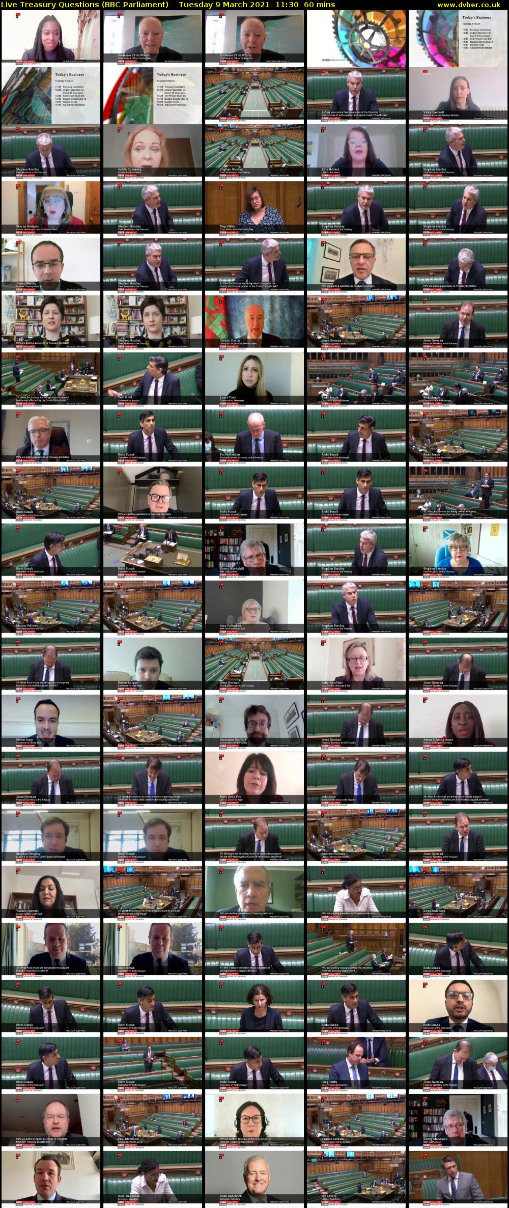 Live Treasury Questions (BBC Parliament) Tuesday 9 March 2021 11:30 - 12:30