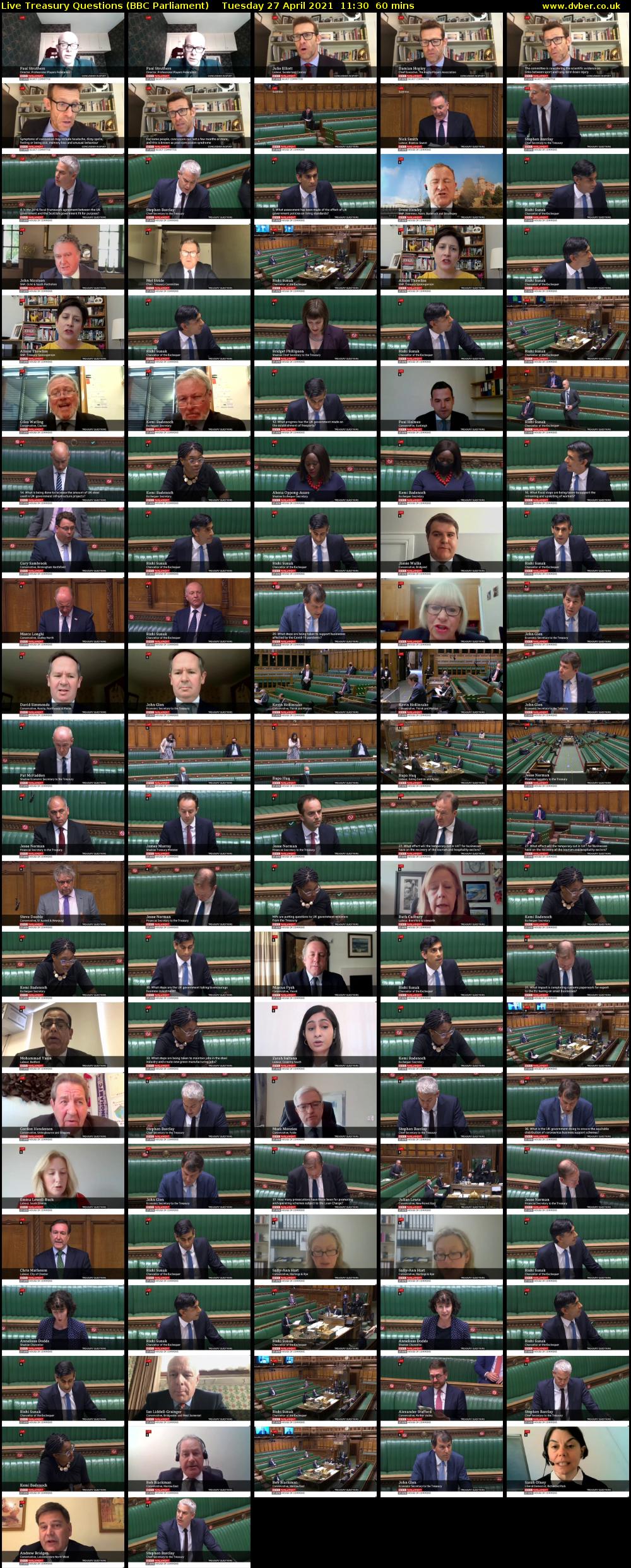 Live Treasury Questions (BBC Parliament) Tuesday 27 April 2021 11:30 - 12:30