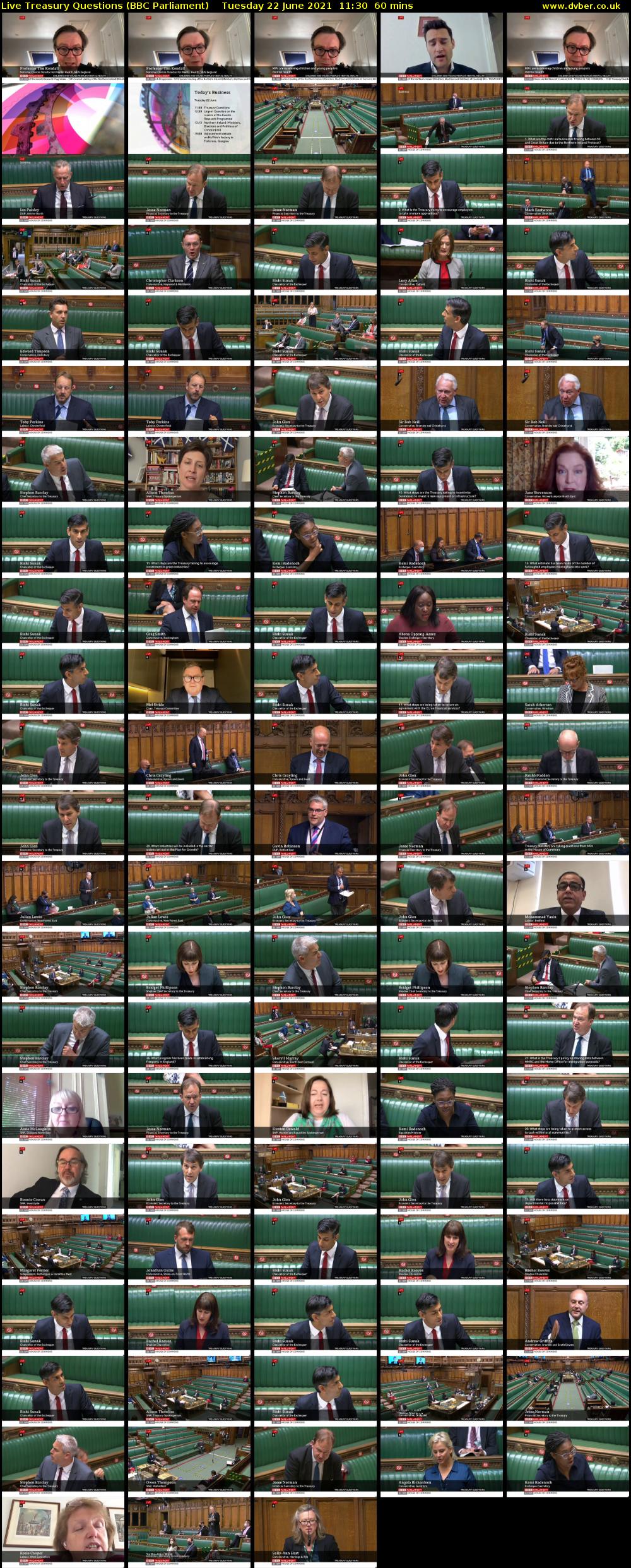 Live Treasury Questions (BBC Parliament) Tuesday 22 June 2021 11:30 - 12:30