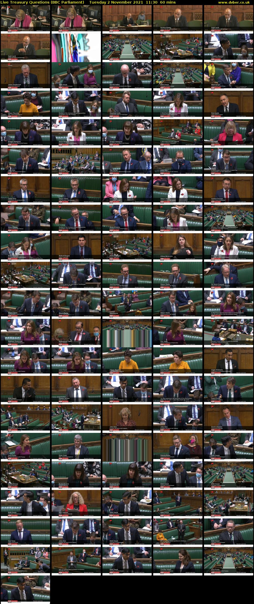 Live Treasury Questions (BBC Parliament) Tuesday 2 November 2021 11:30 - 12:30