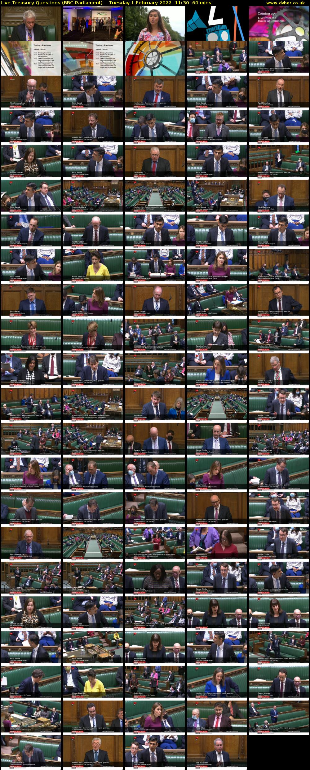Live Treasury Questions (BBC Parliament) Tuesday 1 February 2022 11:30 - 12:30