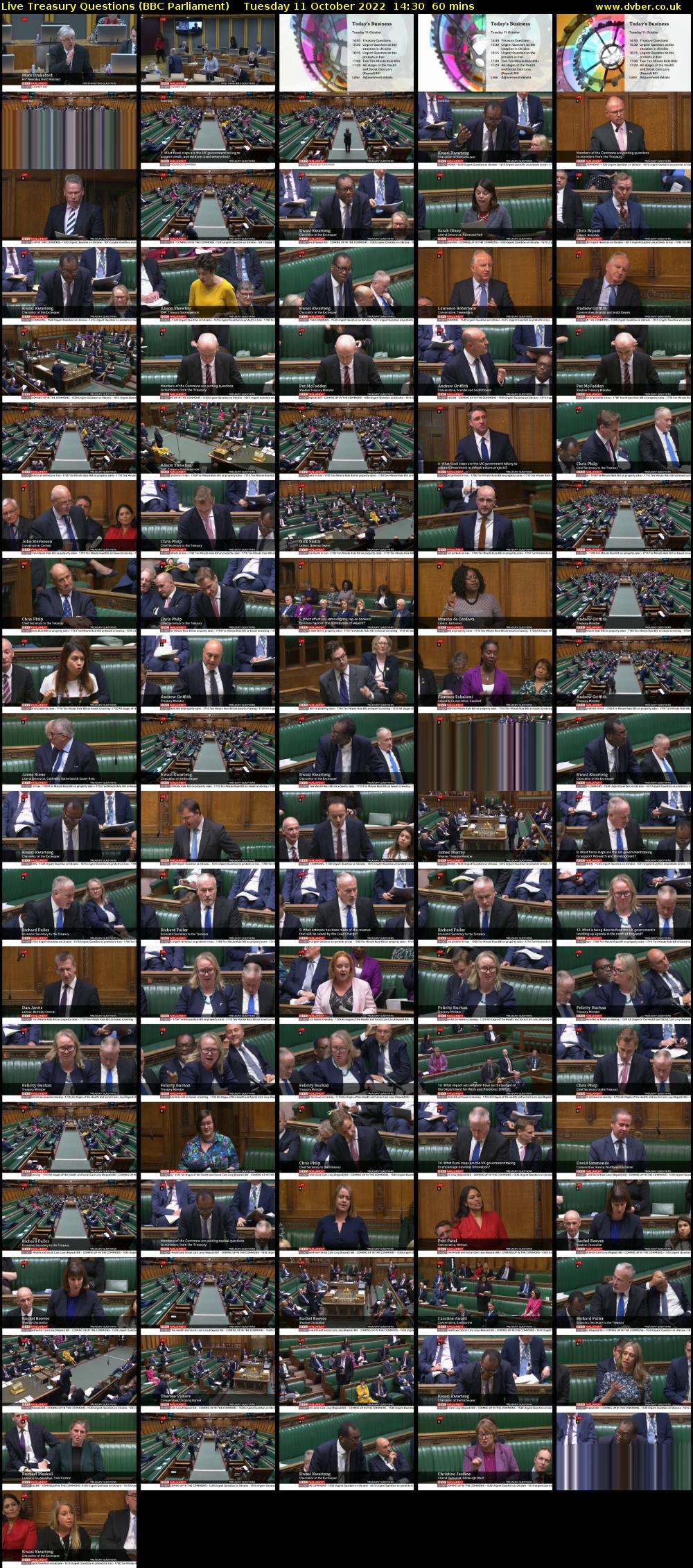Live Treasury Questions (BBC Parliament) Tuesday 11 October 2022 14:30 - 15:30