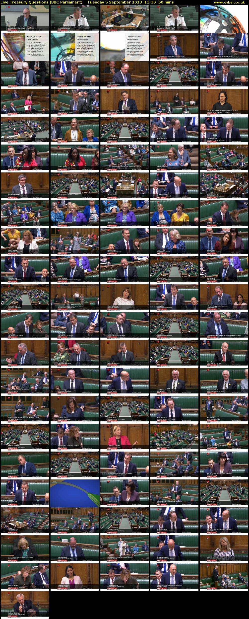 Live Treasury Questions (BBC Parliament) Tuesday 5 September 2023 11:30 - 12:30