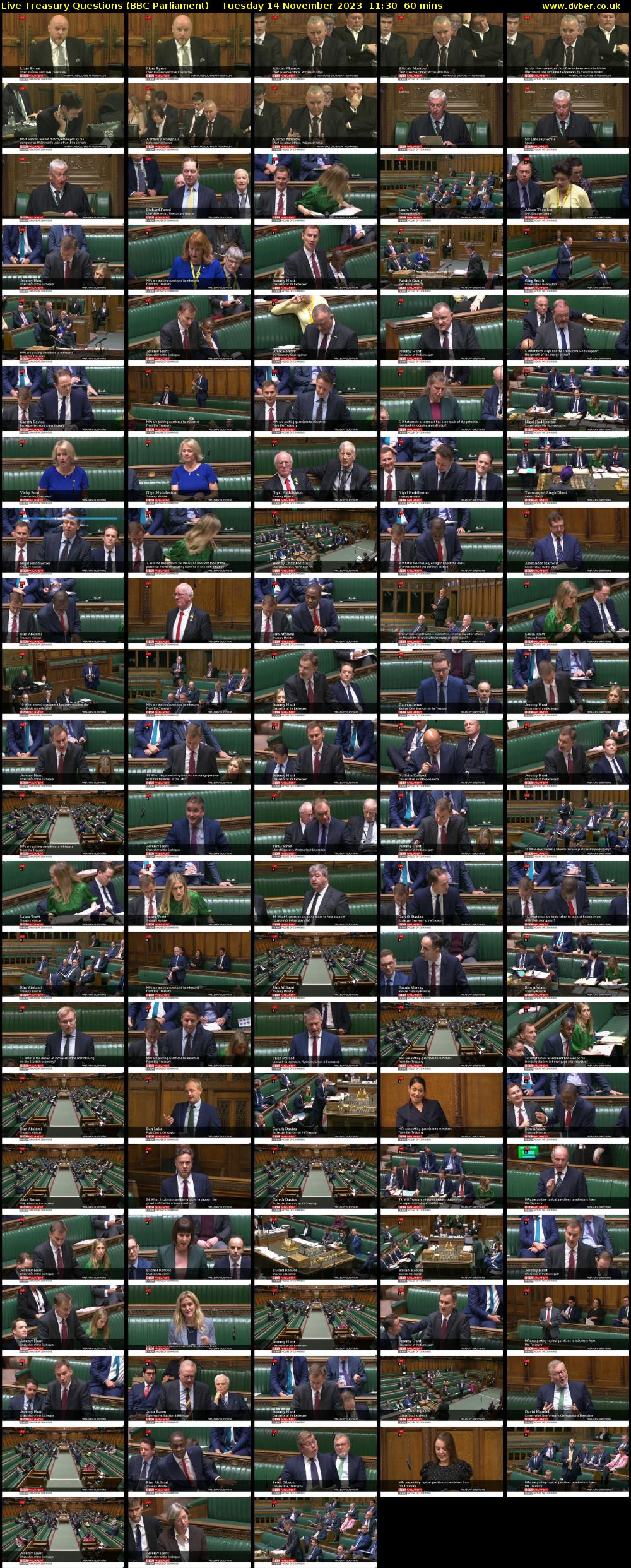 Live Treasury Questions (BBC Parliament) Tuesday 14 November 2023 11:30 - 12:30