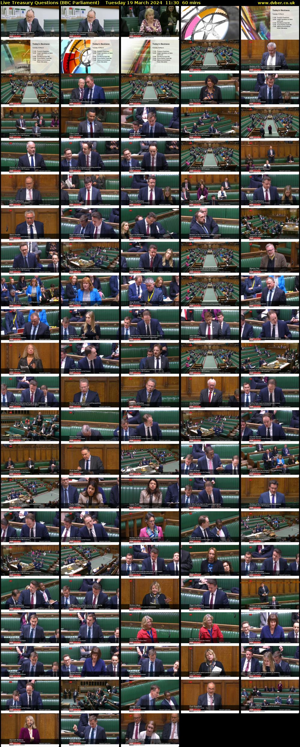 Live Treasury Questions (BBC Parliament) Tuesday 19 March 2024 11:30 - 12:30