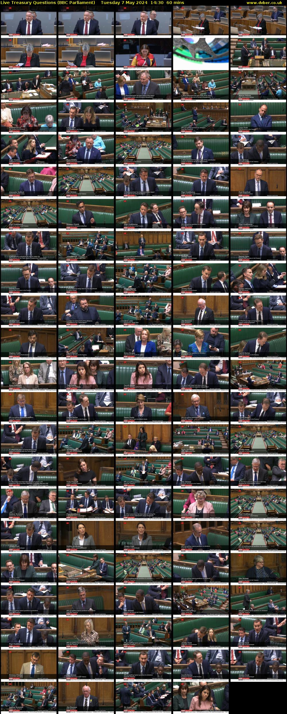 Live Treasury Questions (BBC Parliament) Tuesday 7 May 2024 14:30 - 15:30