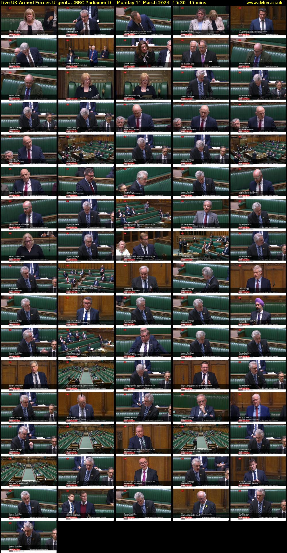 Live UK Armed Forces Urgent... (BBC Parliament) Monday 11 March 2024 15:30 - 16:15
