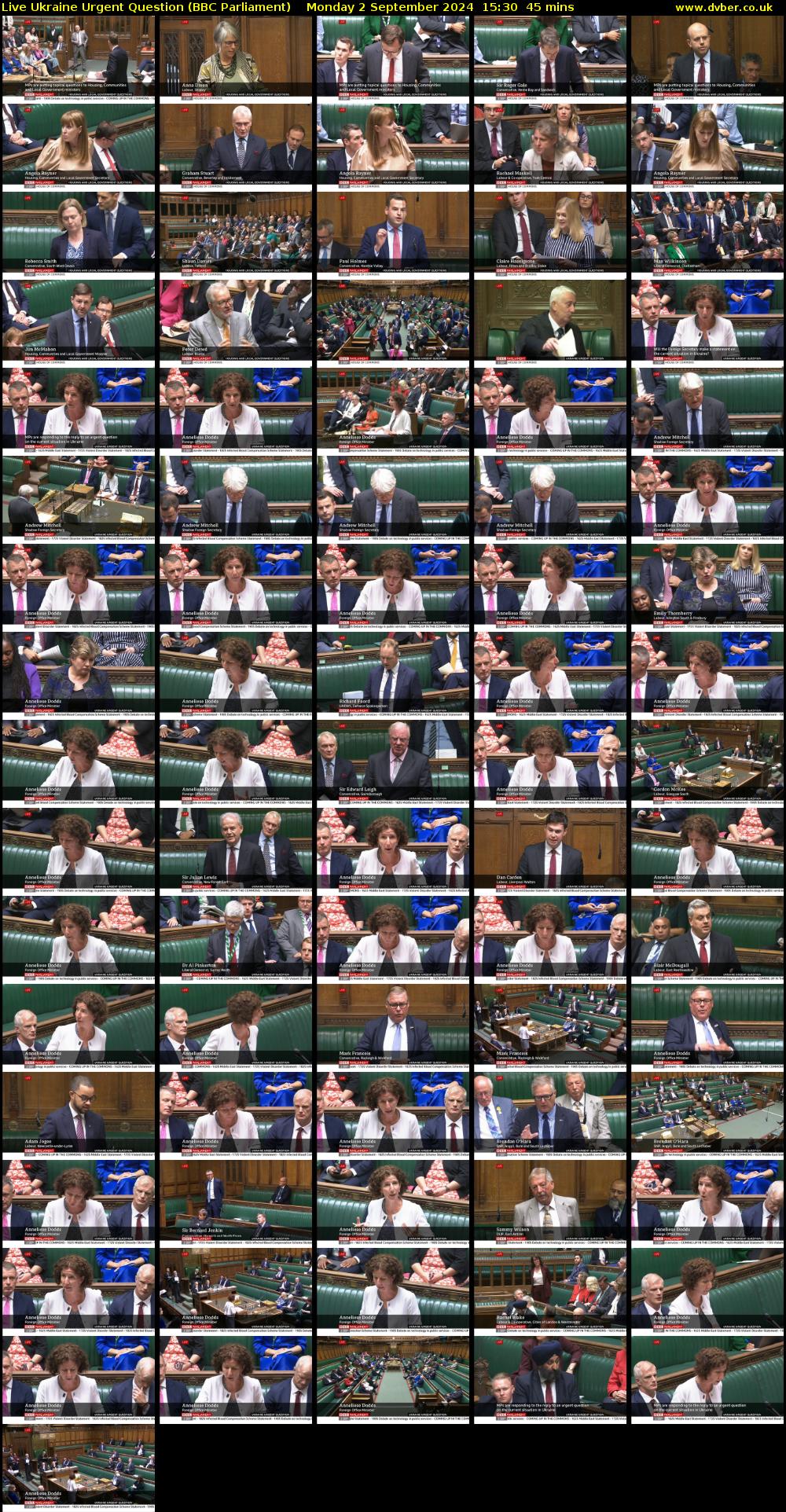 Live Ukraine Urgent Question (BBC Parliament) Monday 2 September 2024 15:30 - 16:15