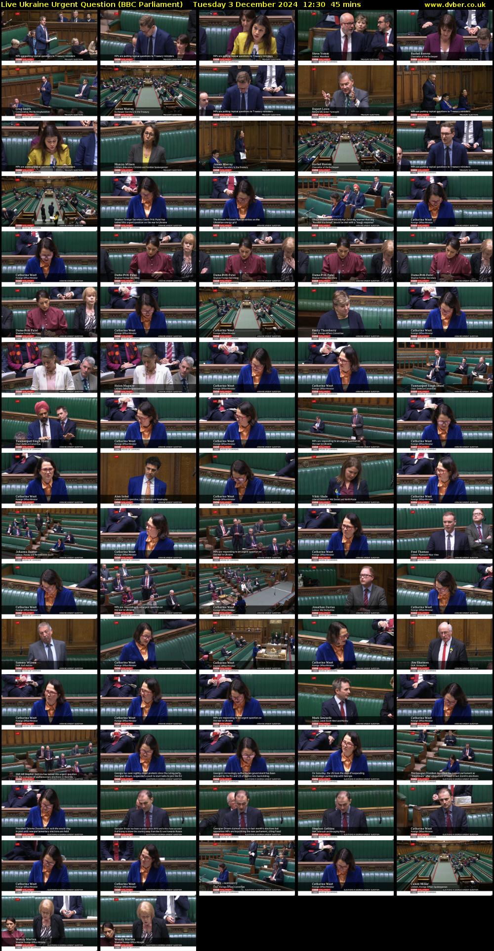 Live Ukraine Urgent Question (BBC Parliament) Tuesday 3 December 2024 12:30 - 13:15