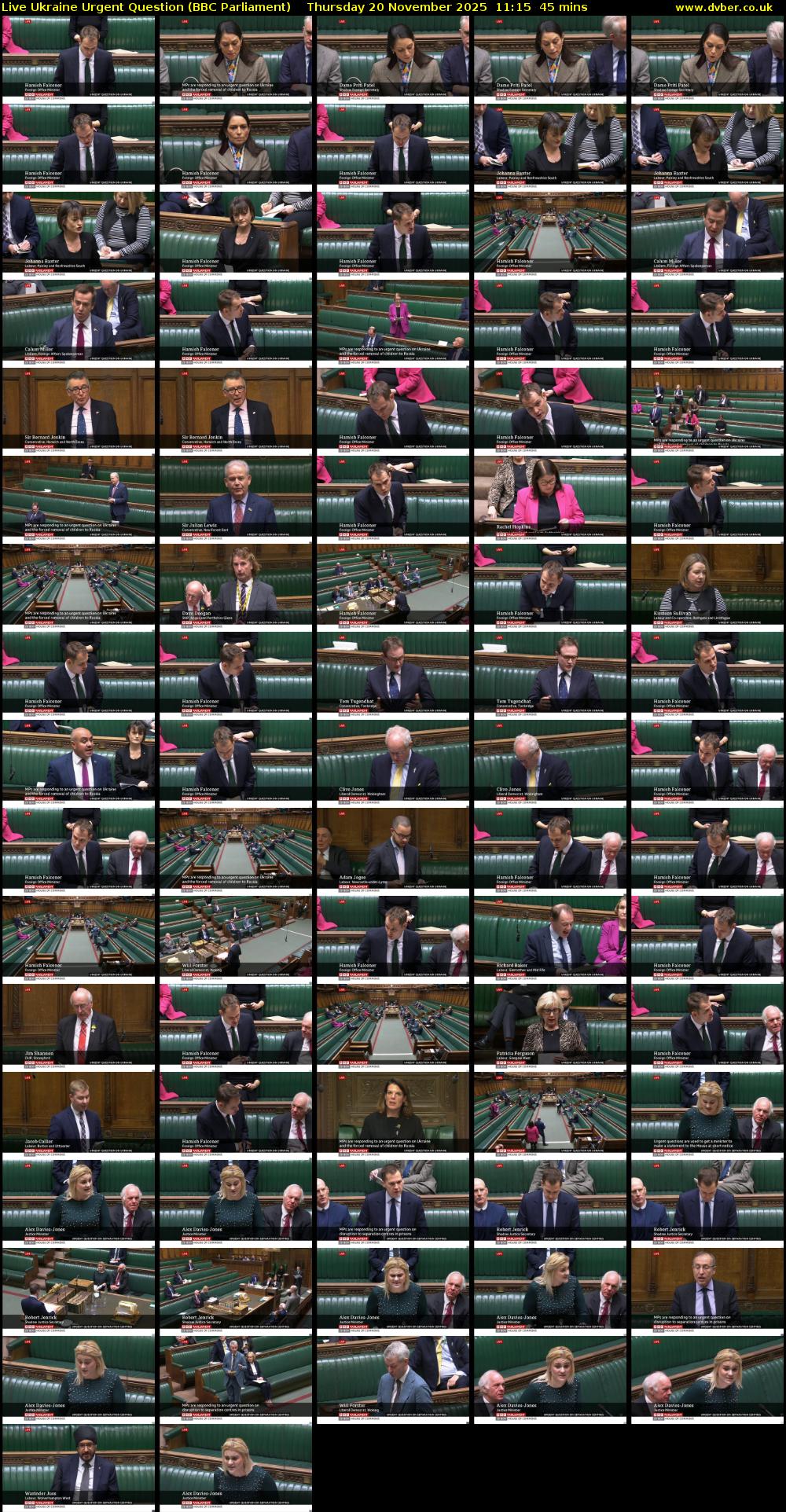 Live Ukraine Urgent Question (BBC Parliament) Thursday 20 November 2025 11:15 - 12:00