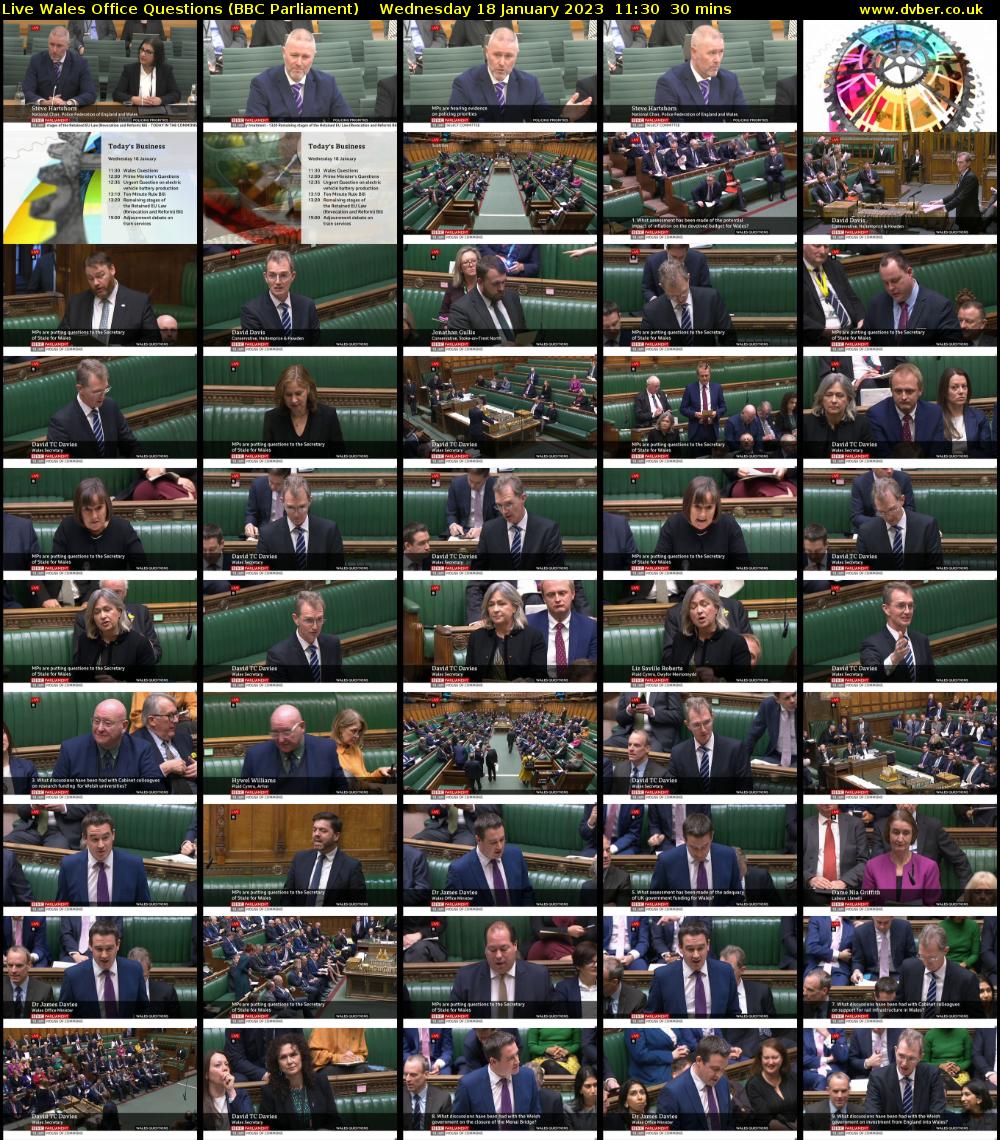 Live Wales Office Questions (BBC Parliament) Wednesday 18 January 2023 11:30 - 12:00