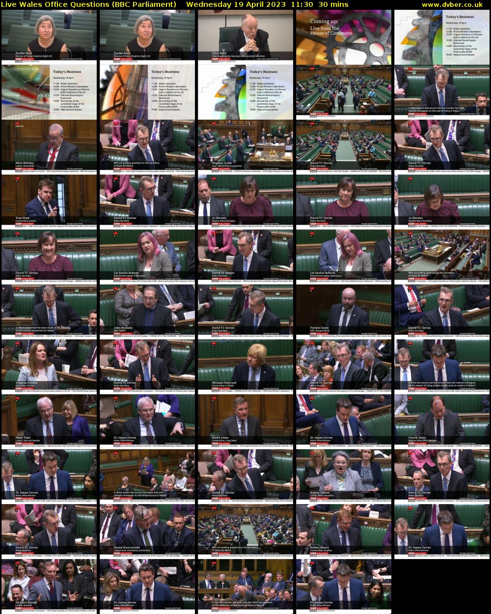 Live Wales Office Questions (BBC Parliament) Wednesday 19 April 2023 11:30 - 12:00