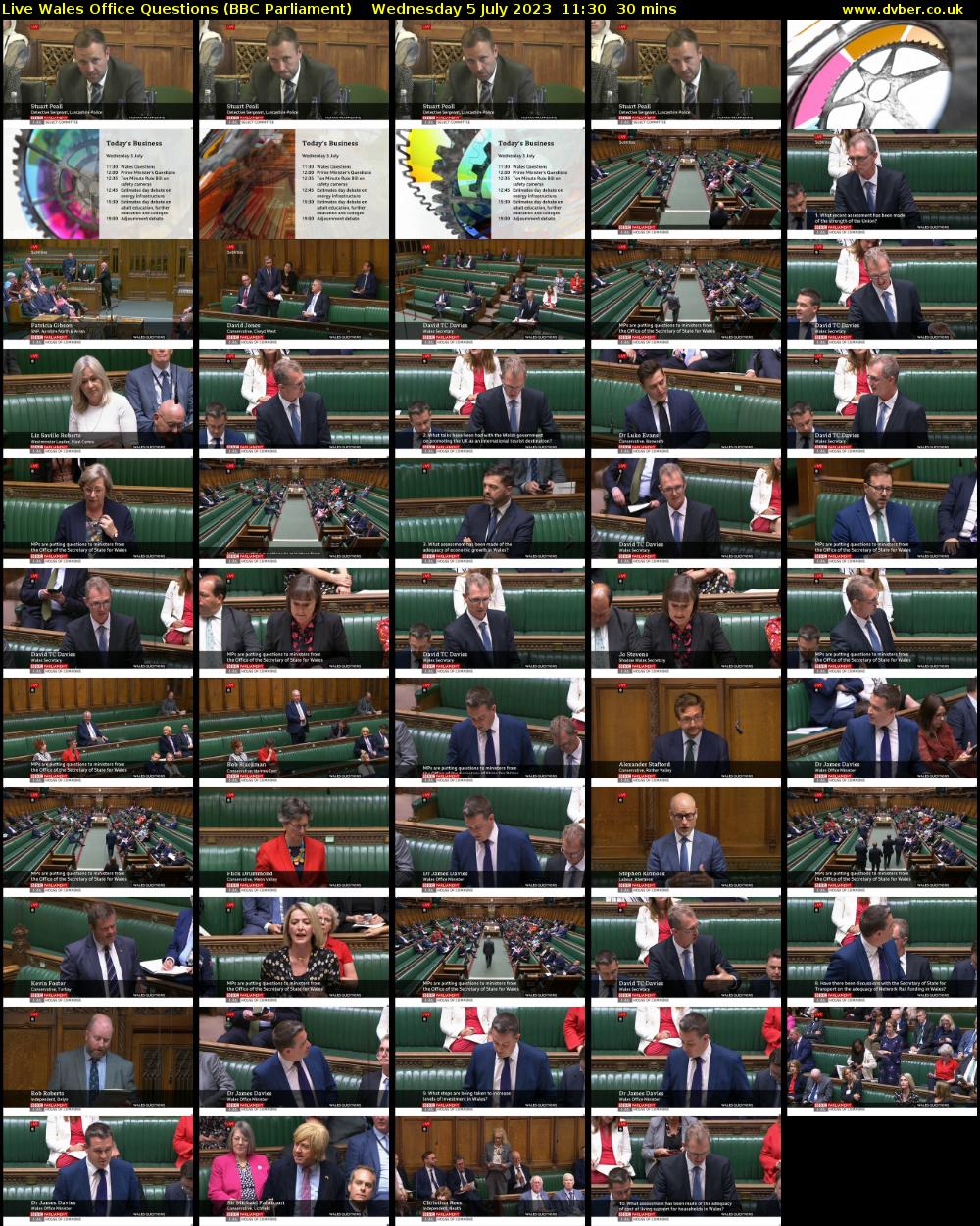 Live Wales Office Questions (BBC Parliament) Wednesday 5 July 2023 11:30 - 12:00