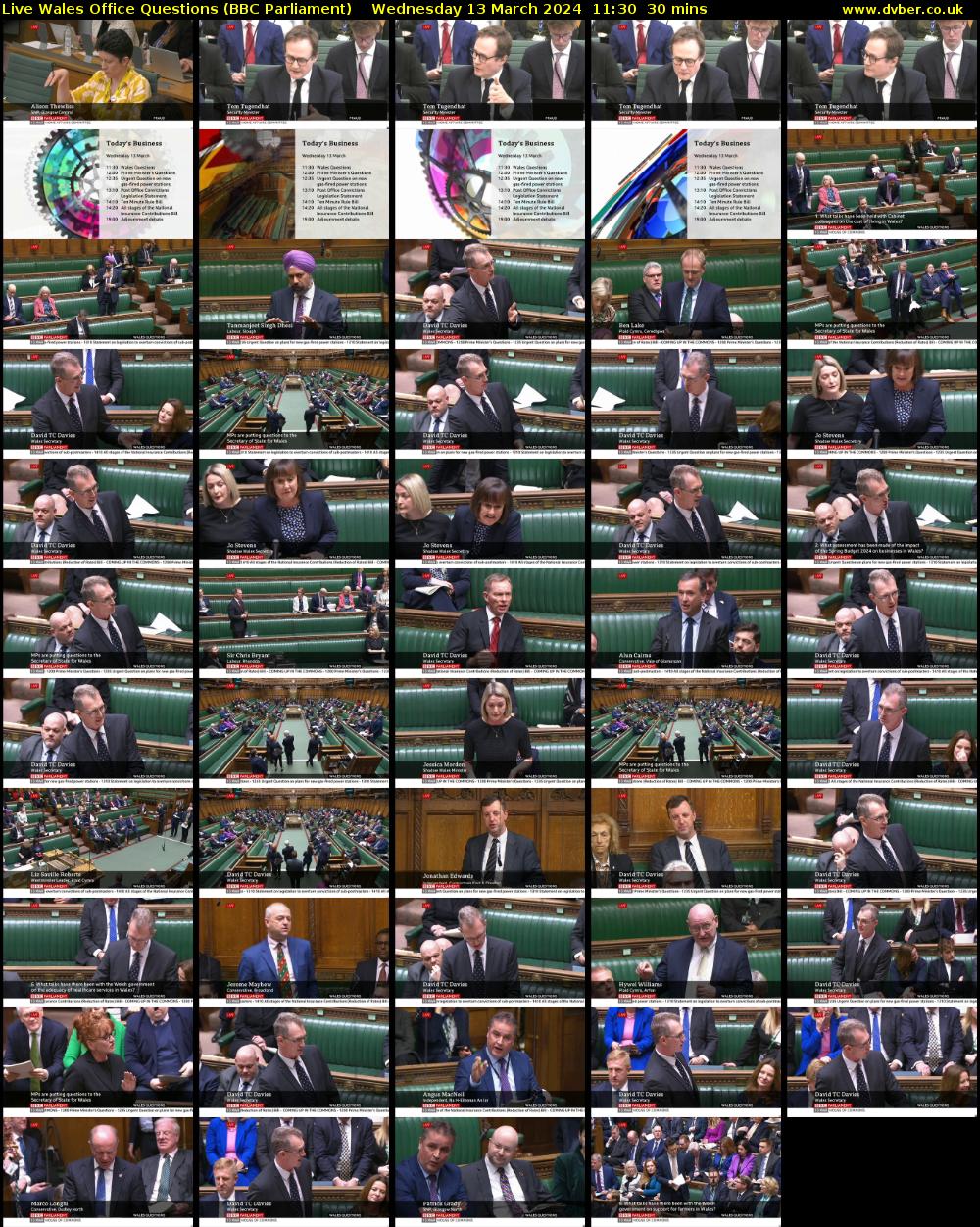 Live Wales Office Questions (BBC Parliament) Wednesday 13 March 2024 11:30 - 12:00