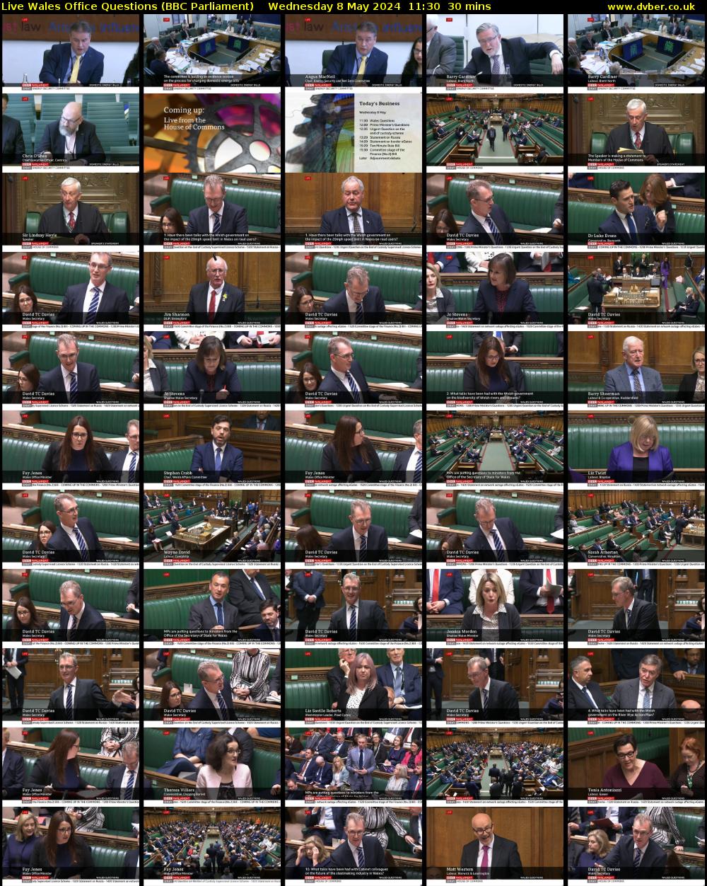 Live Wales Office Questions (BBC Parliament) Wednesday 8 May 2024 11:30 - 12:00