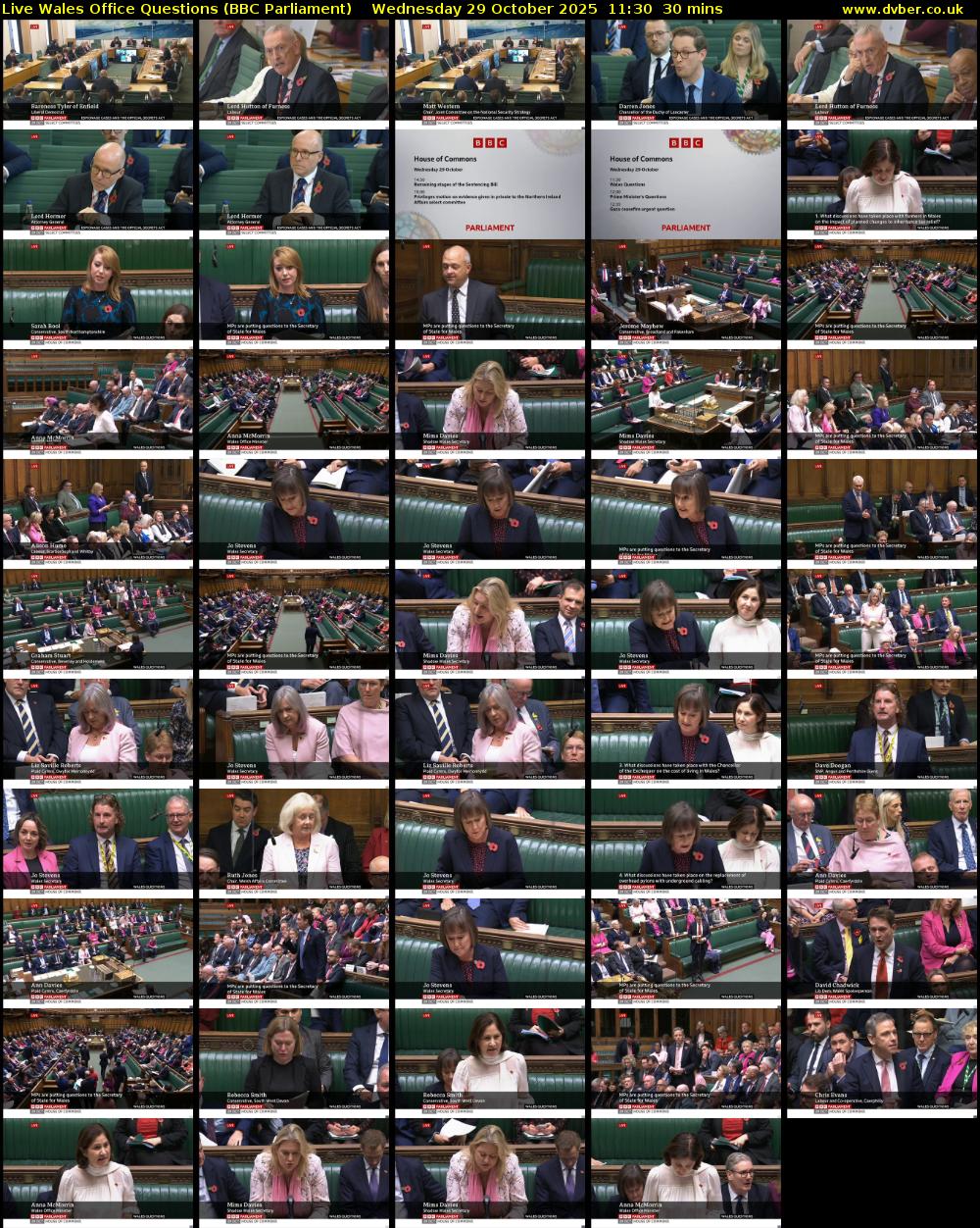 Live Wales Office Questions (BBC Parliament) Wednesday 29 October 2025 11:30 - 12:00
