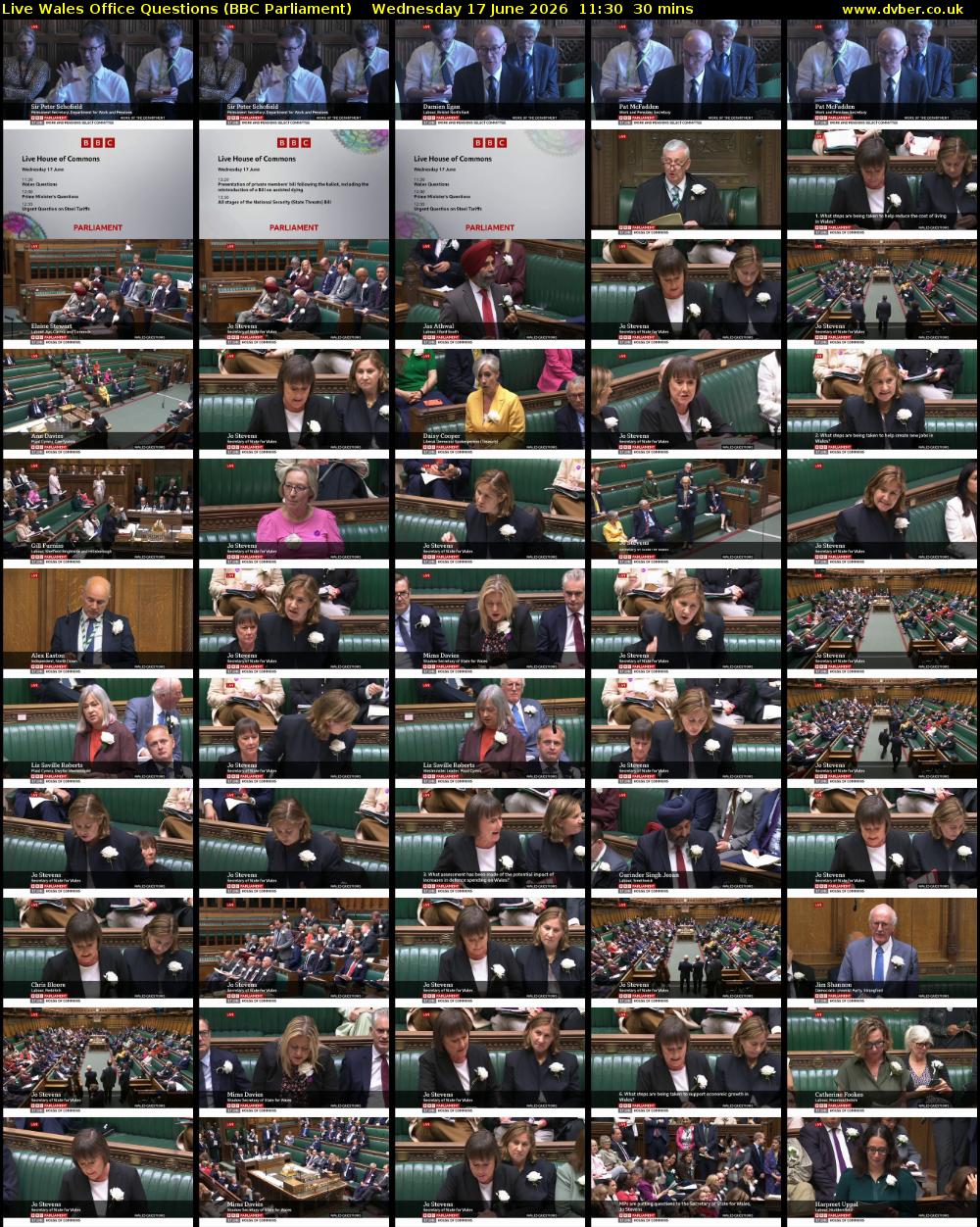 Live Wales Office Questions (BBC Parliament) Wednesday 17 June 2026 11:30 - 12:00