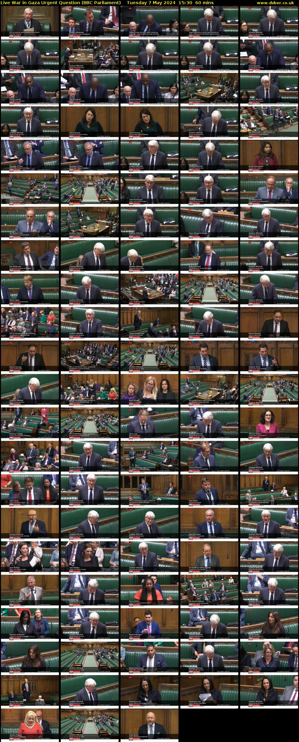 Live War in Gaza Urgent Question (BBC Parliament) Tuesday 7 May 2024 15:30 - 16:30