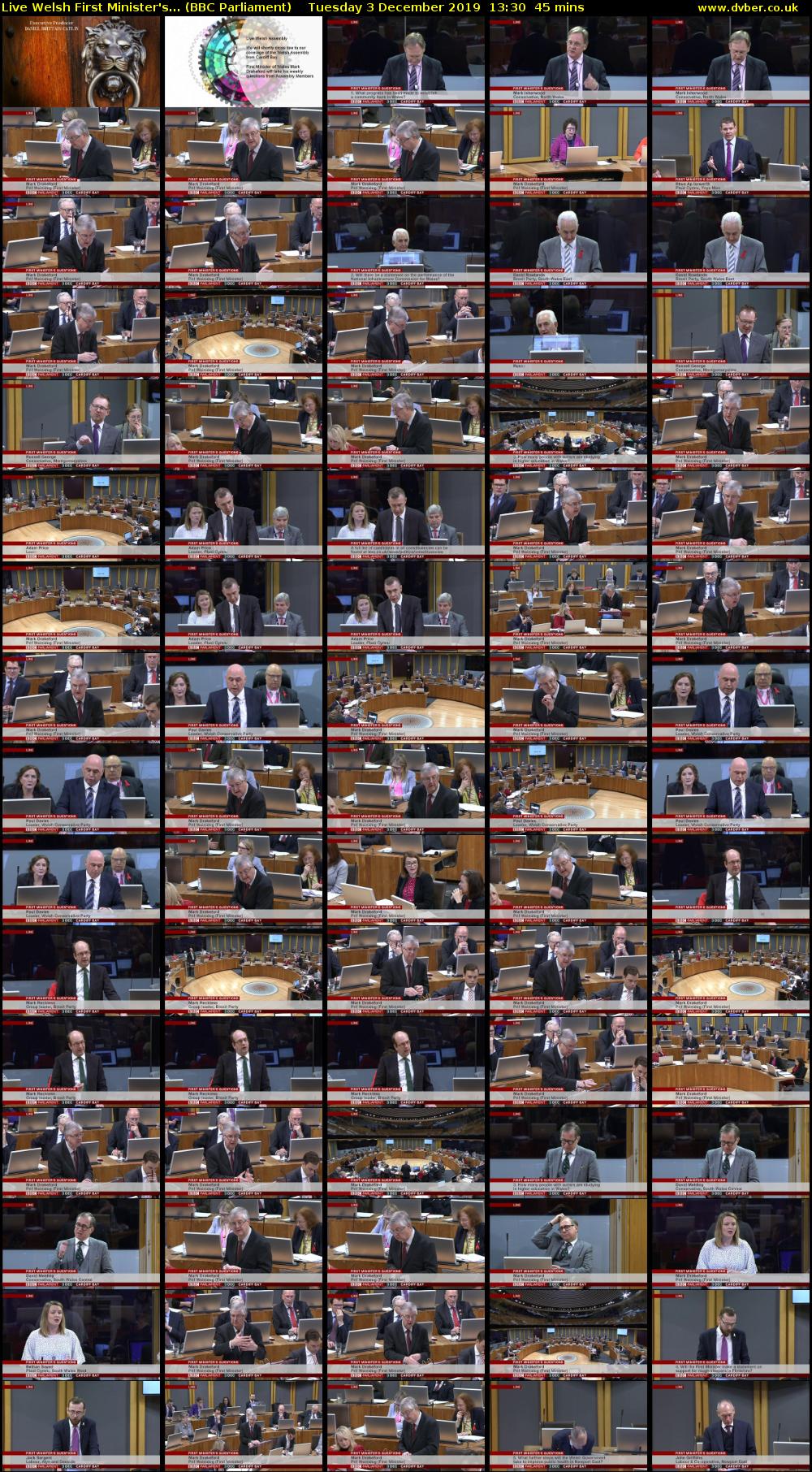 Live Welsh First Minister's... (BBC Parliament) Tuesday 3 December 2019 13:30 - 14:15