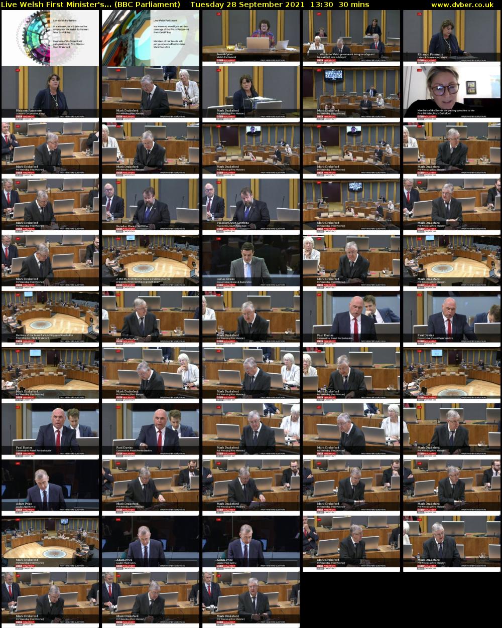 Live Welsh First Minister's... (BBC Parliament) Tuesday 28 September 2021 13:30 - 14:00