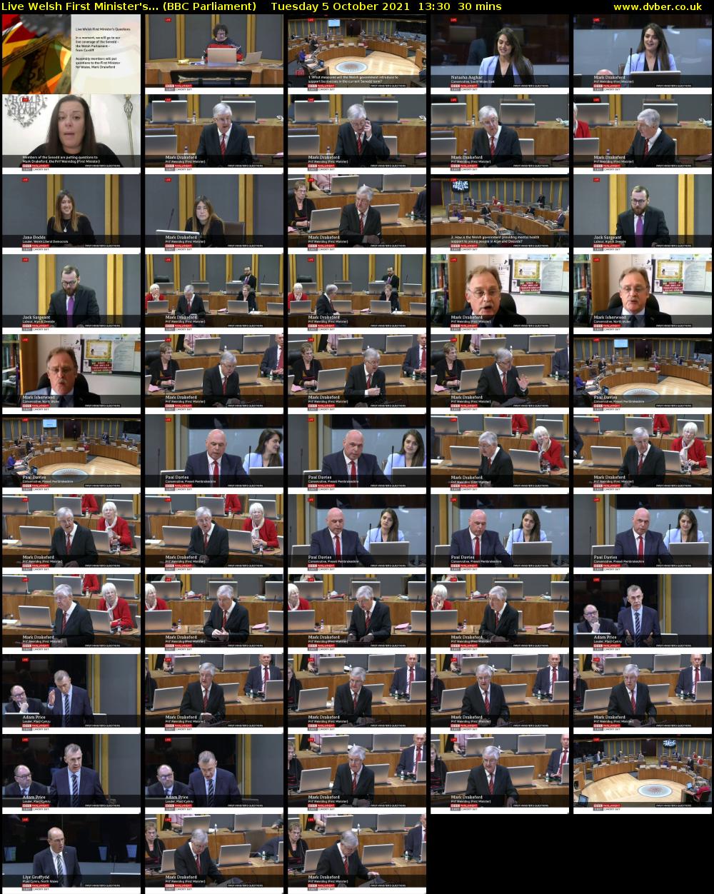 Live Welsh First Minister's... (BBC Parliament) Tuesday 5 October 2021 13:30 - 14:00