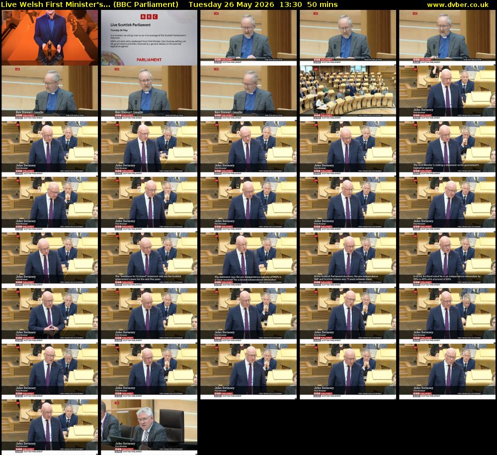 Live Welsh First Minister's... (BBC Parliament) Tuesday 26 May 2026 13:30 - 14:20
