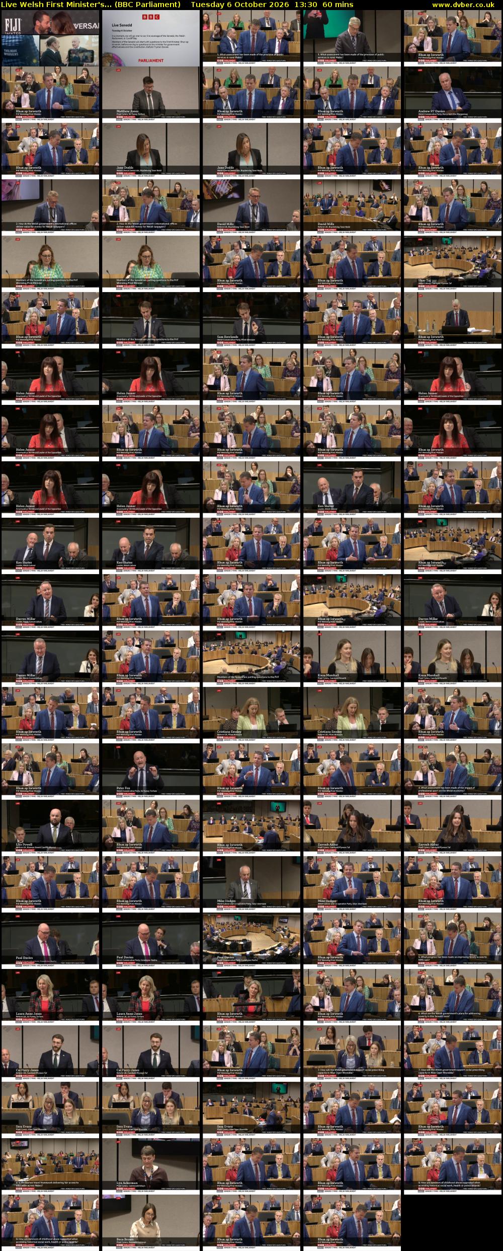 Live Welsh First Minister's... (BBC Parliament) Tuesday 6 October 2026 13:30 - 14:30