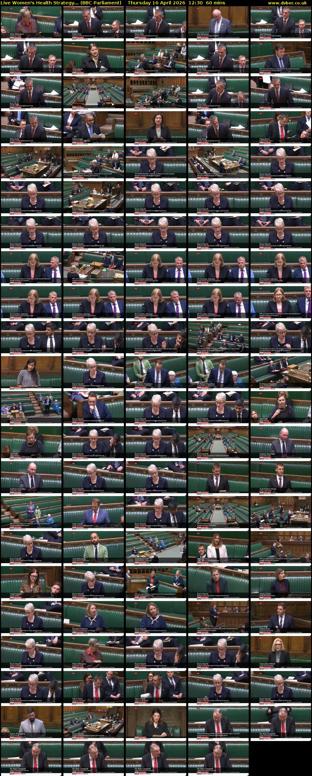 Live Women's Health Strategy... (BBC Parliament) Thursday 16 April 2026 12:30 - 13:30