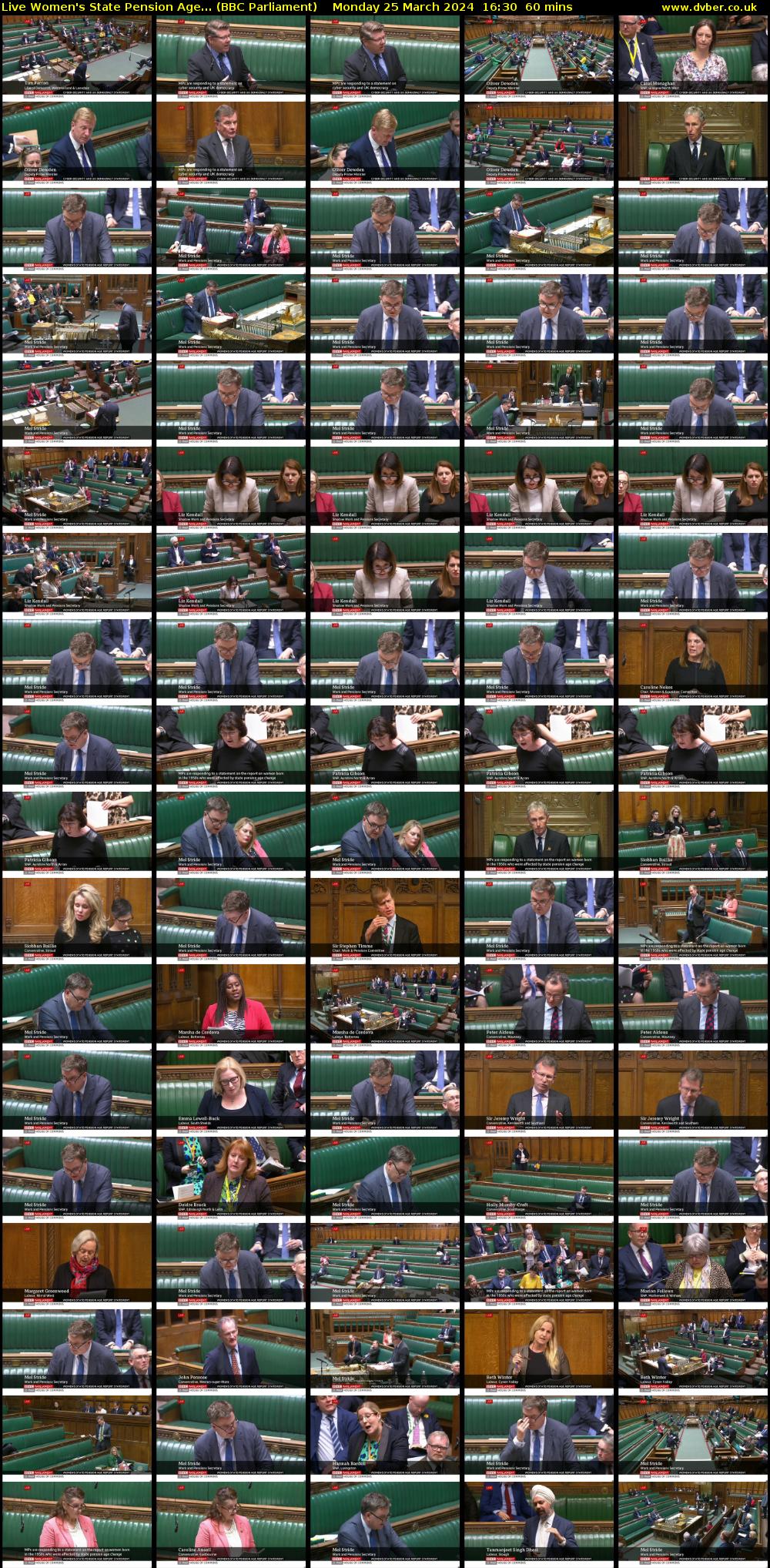 Live Women's State Pension Age... (BBC Parliament) Monday 25 March 2024 16:30 - 17:30