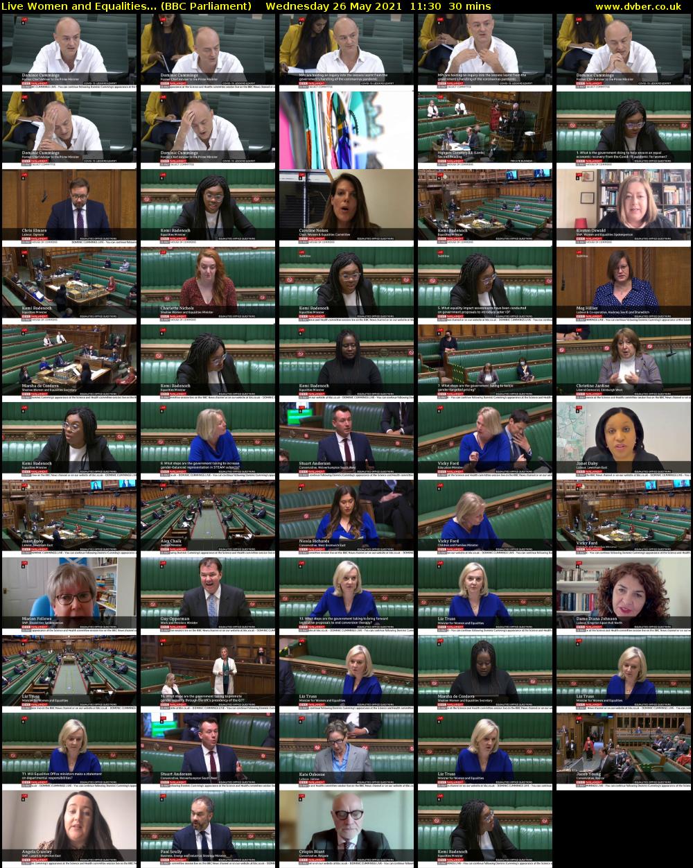 Live Women and Equalities... (BBC Parliament) Wednesday 26 May 2021 11:30 - 12:00