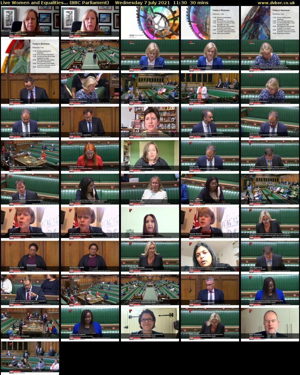 Live Women and Equalities... (BBC Parliament) Wednesday 7 July 2021 11:30 - 12:00