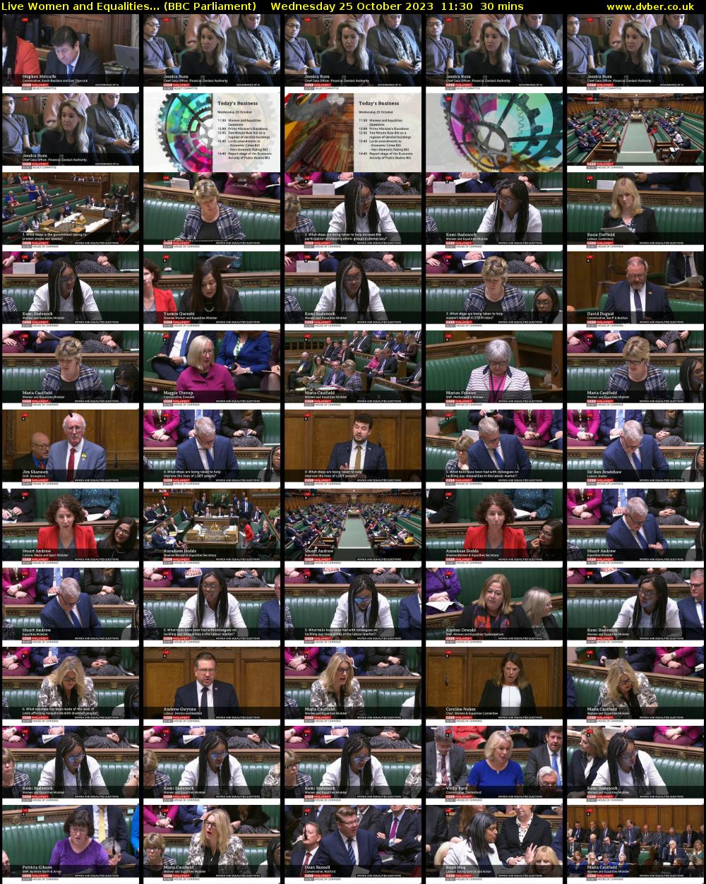 Live Women and Equalities... (BBC Parliament) Wednesday 25 October 2023 11:30 - 12:00