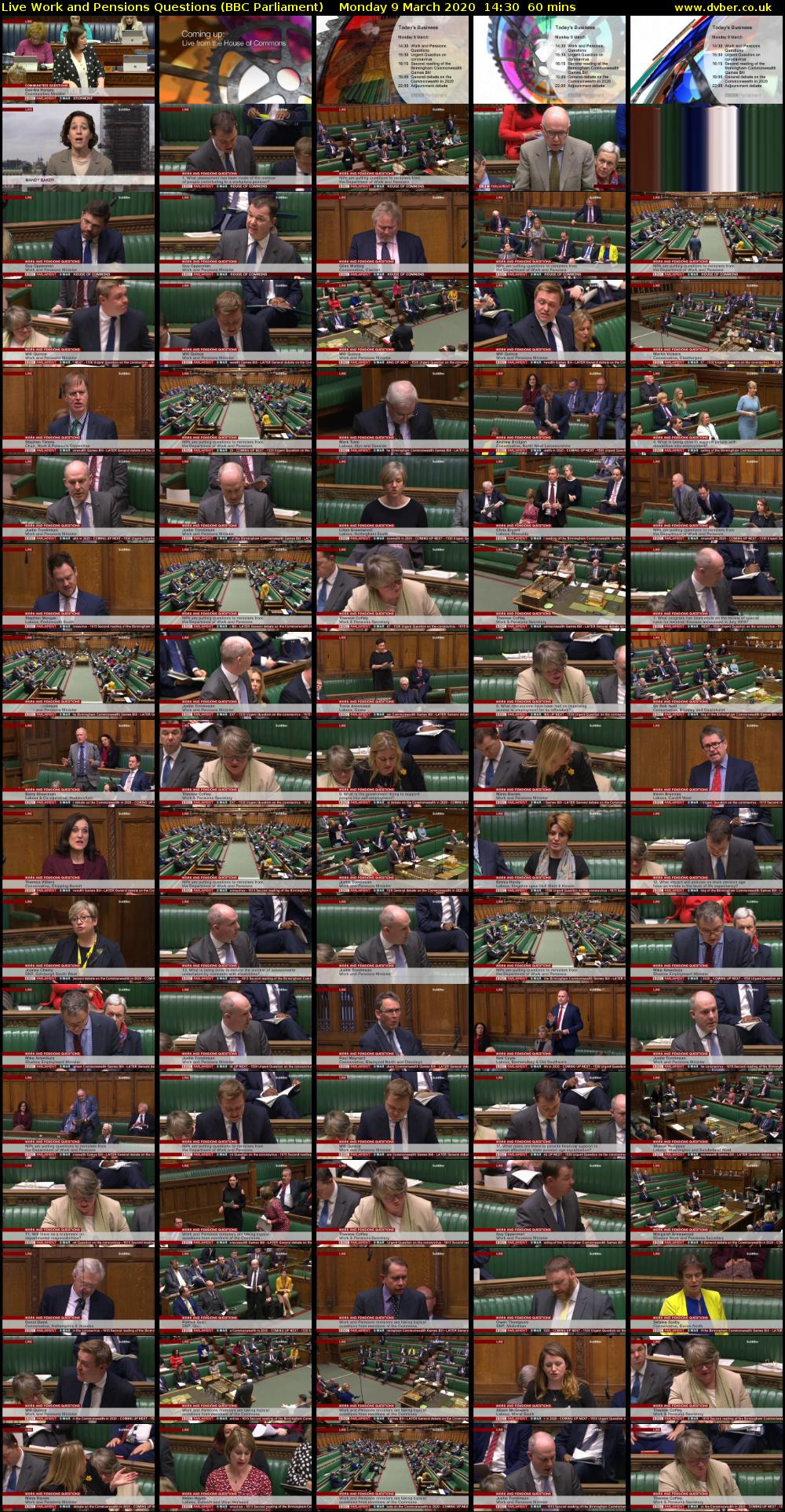 Live Work and Pensions Questions (BBC Parliament) Monday 9 March 2020 14:30 - 15:30