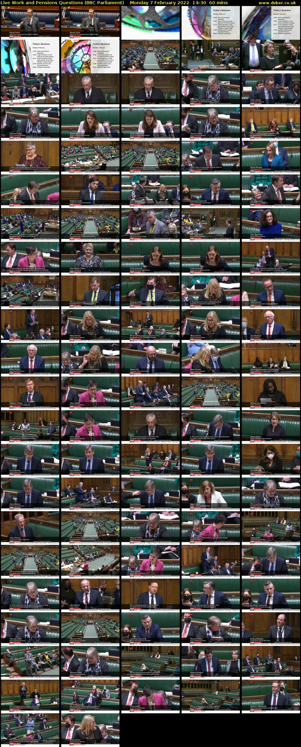 Live Work and Pensions Questions (BBC Parliament) Monday 7 February 2022 14:30 - 15:30