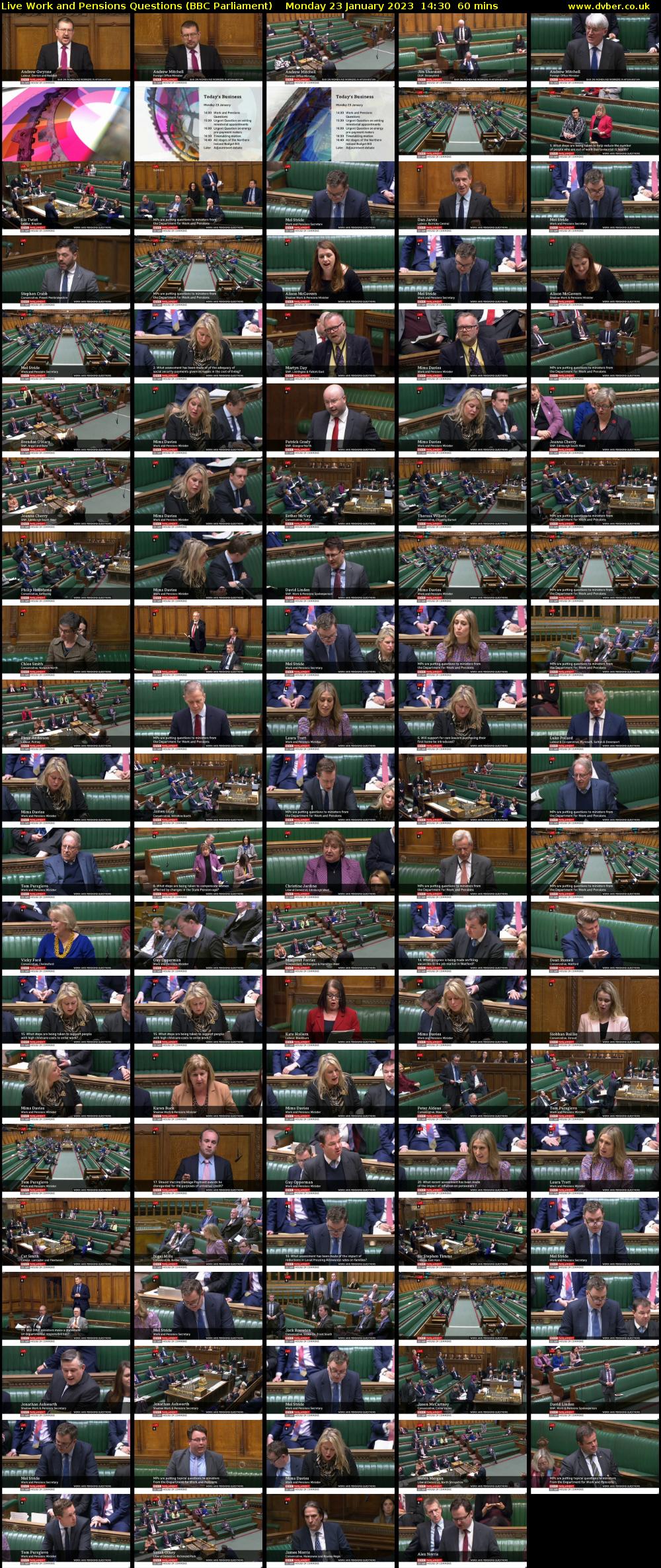 Live Work and Pensions Questions (BBC Parliament) Monday 23 January 2023 14:30 - 15:30