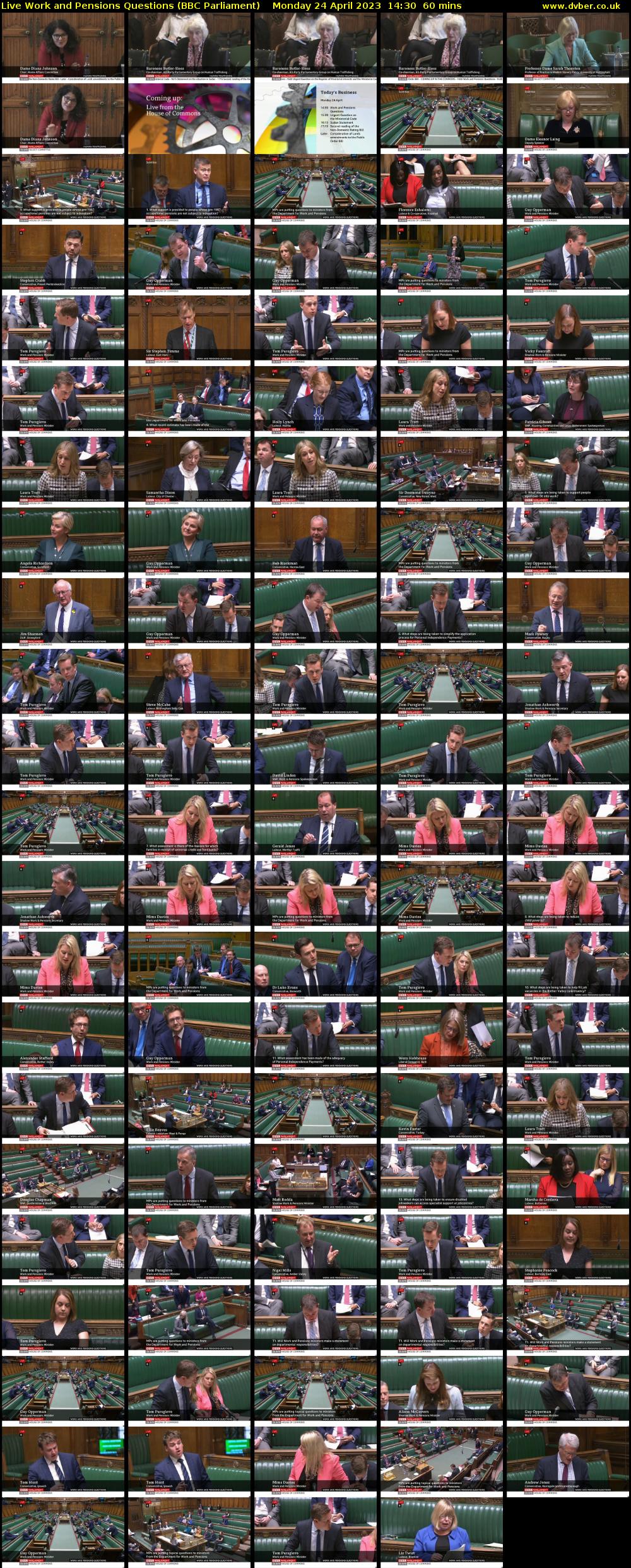 Live Work and Pensions Questions (BBC Parliament) Monday 24 April 2023 14:30 - 15:30