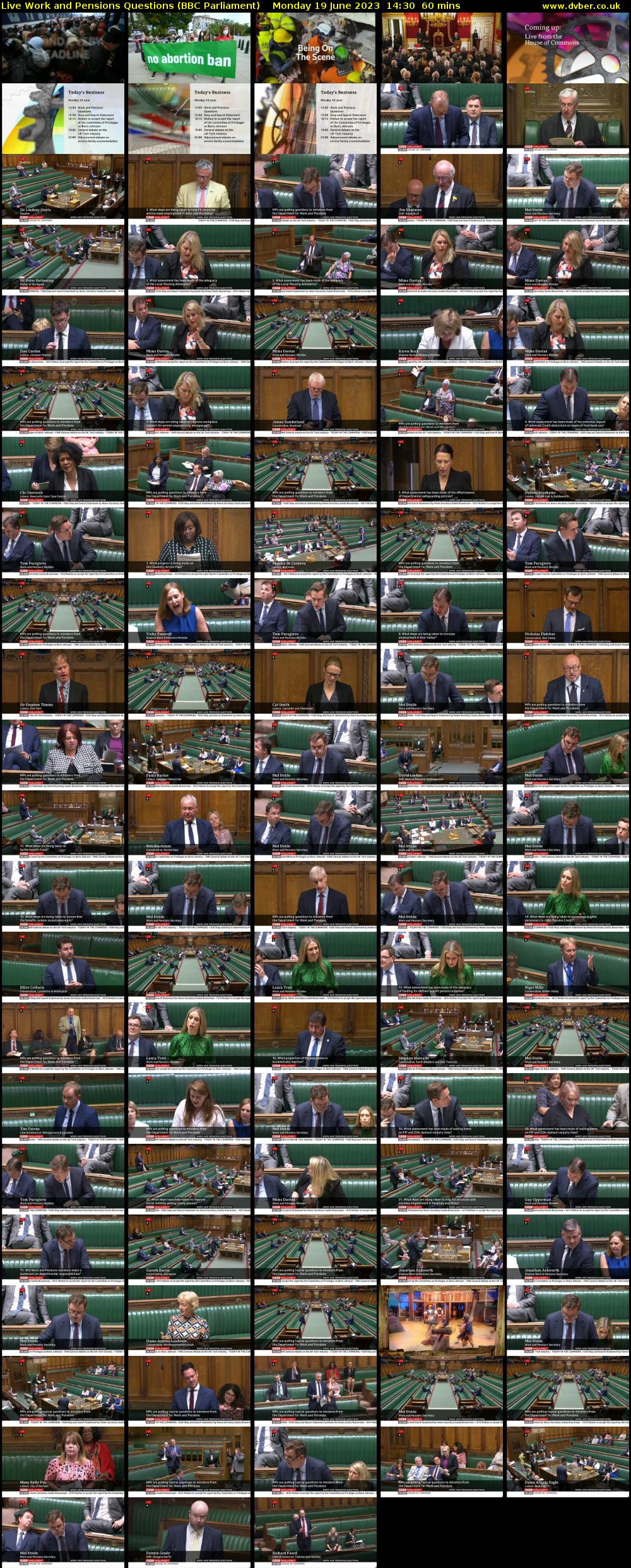Live Work and Pensions Questions (BBC Parliament) Monday 19 June 2023 14:30 - 15:30