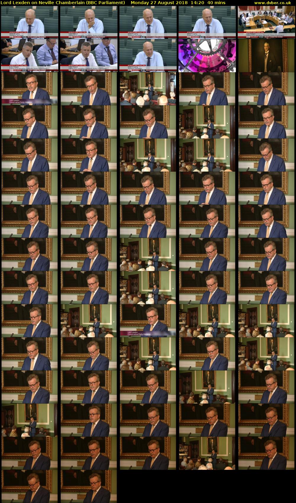 Lord Lexden on Neville Chamberlain (BBC Parliament) Monday 27 August 2018 14:20 - 15:00