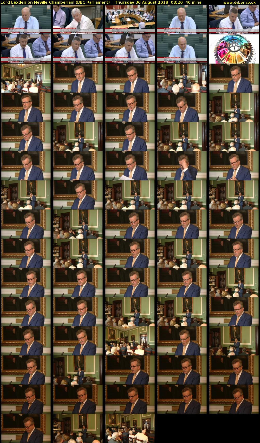 Lord Lexden on Neville Chamberlain (BBC Parliament) Thursday 30 August 2018 08:20 - 09:00