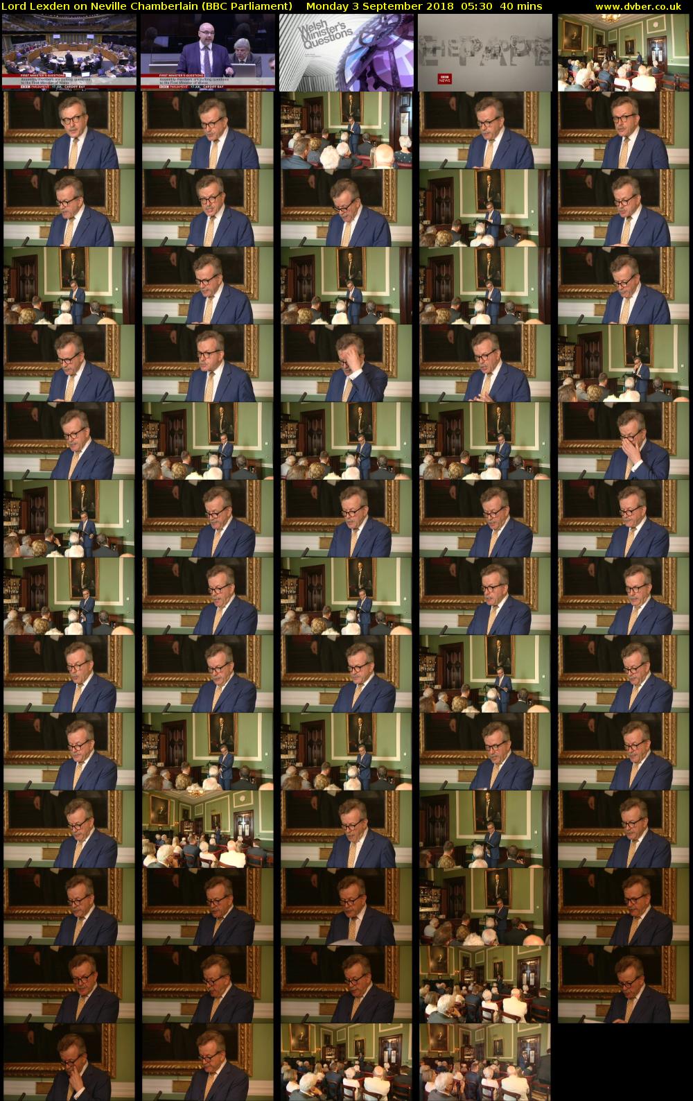 Lord Lexden on Neville Chamberlain (BBC Parliament) Monday 3 September 2018 05:30 - 06:10