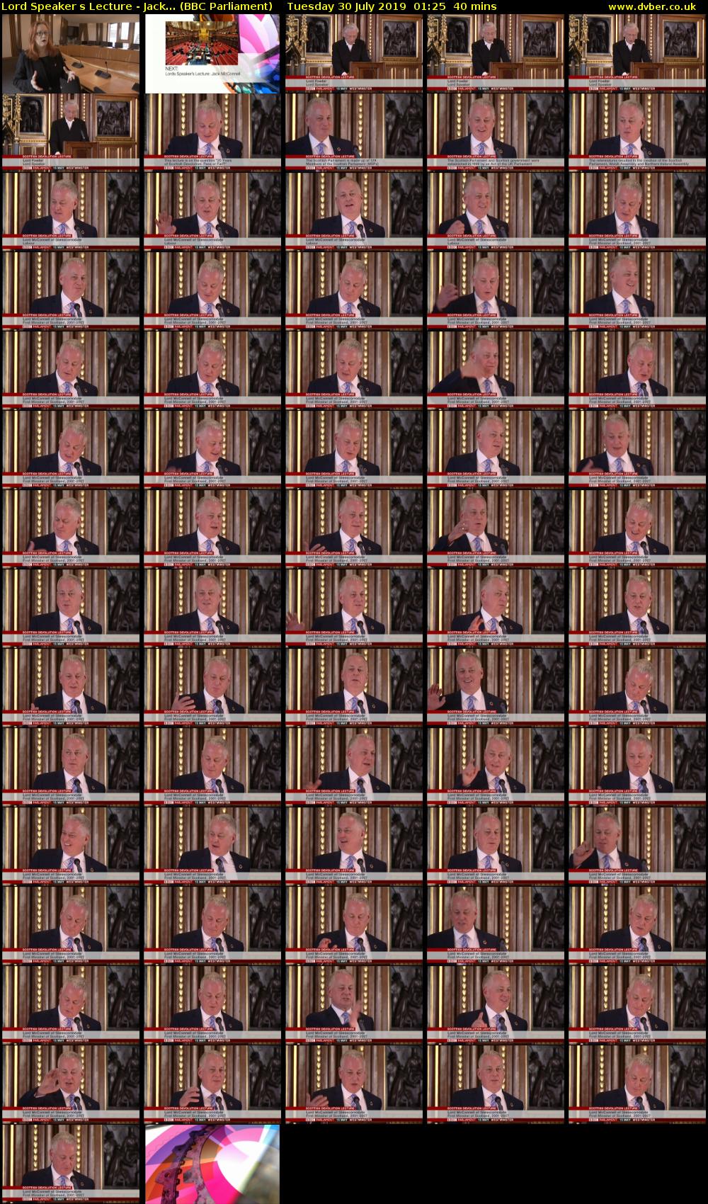 Lord Speakers Lecture - Jack... (BBC Parliament) Tuesday 30 July 2019 01:25 - 02:05