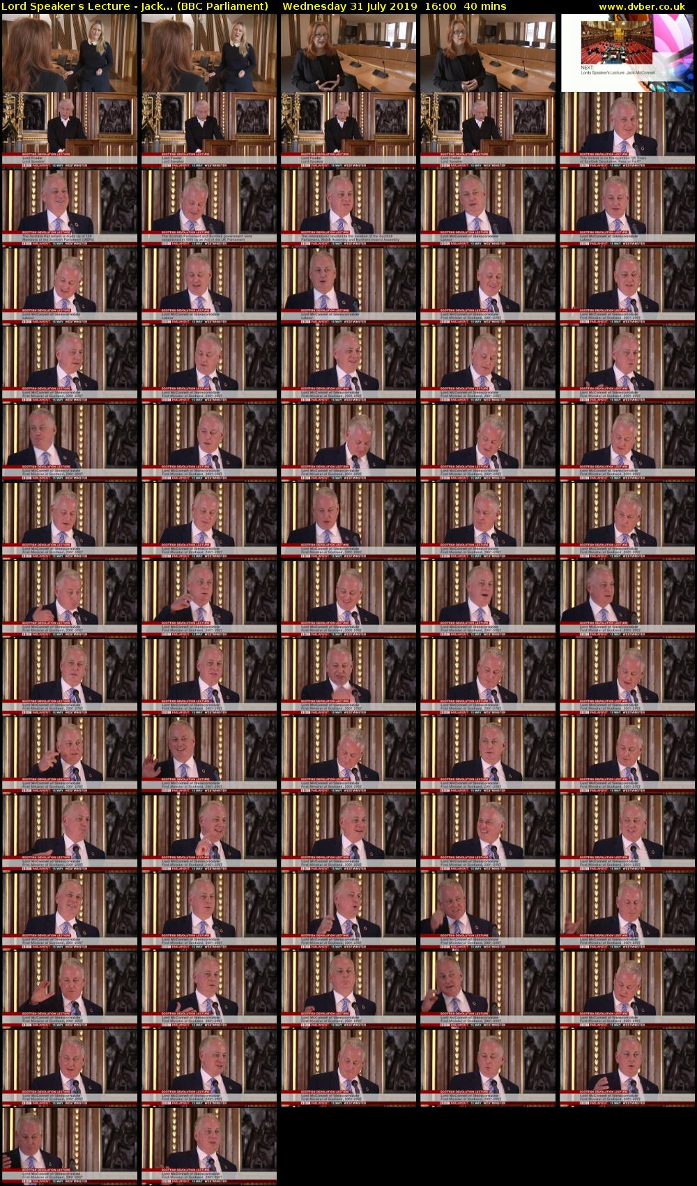 Lord Speakers Lecture - Jack... (BBC Parliament) Wednesday 31 July 2019 16:00 - 16:40