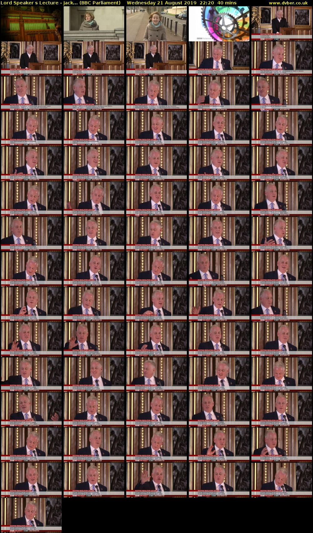 Lord Speakers Lecture - Jack... (BBC Parliament) Wednesday 21 August 2019 22:20 - 23:00
