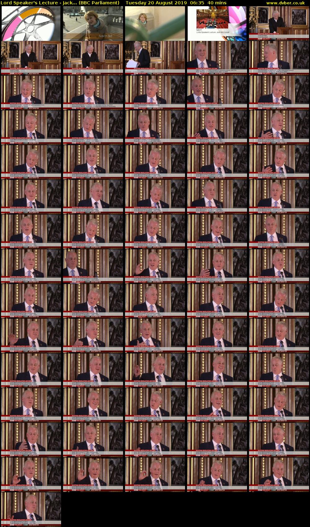 Lord Speaker's Lecture - Jack... (BBC Parliament) Tuesday 20 August 2019 06:35 - 07:15