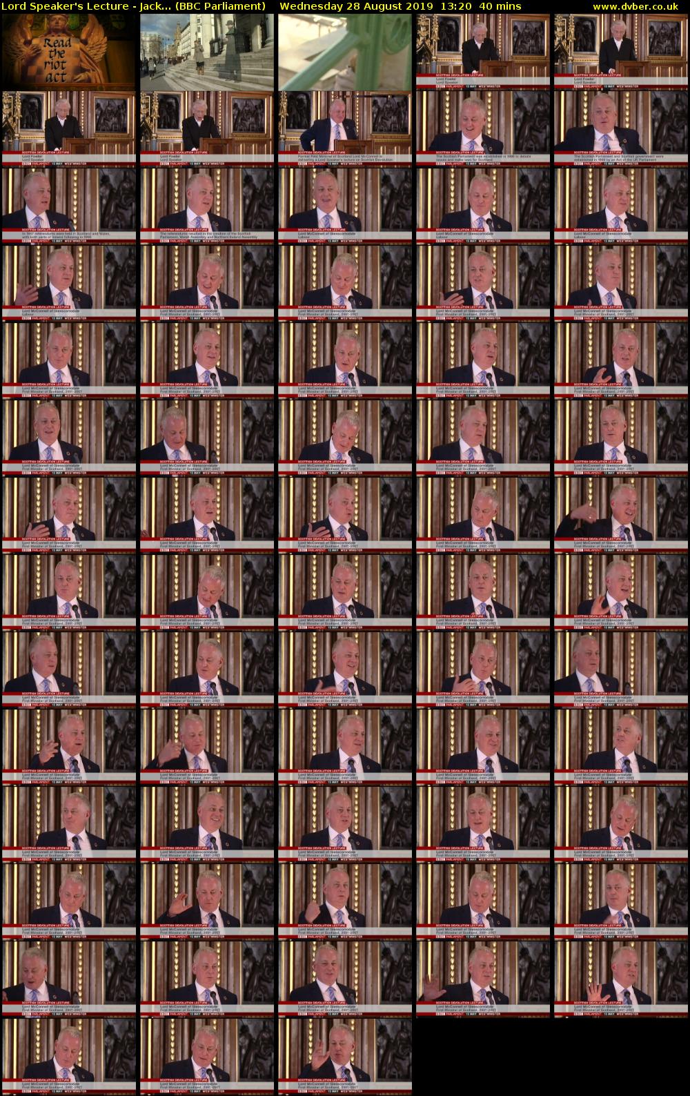 Lord Speaker's Lecture - Jack... (BBC Parliament) Wednesday 28 August 2019 13:20 - 14:00