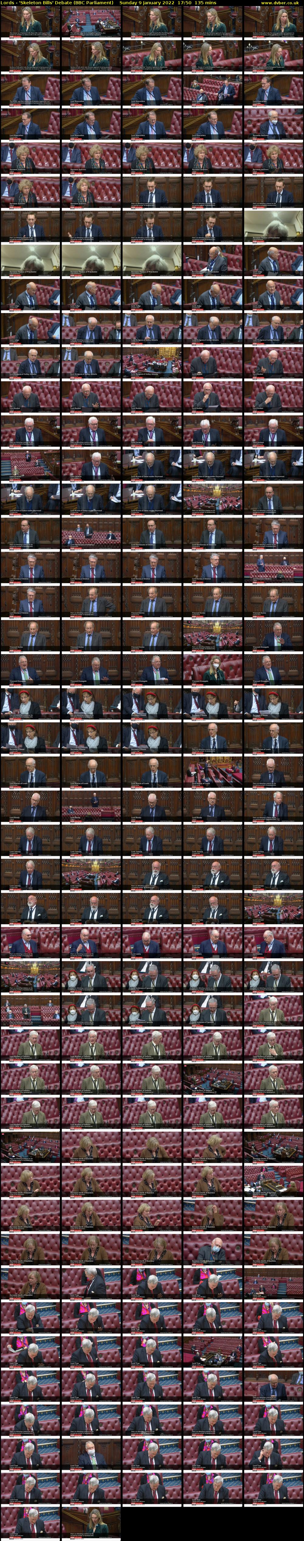 Lords - 'Skeleton Bills' Debate (BBC Parliament) Sunday 9 January 2022 17:50 - 20:05