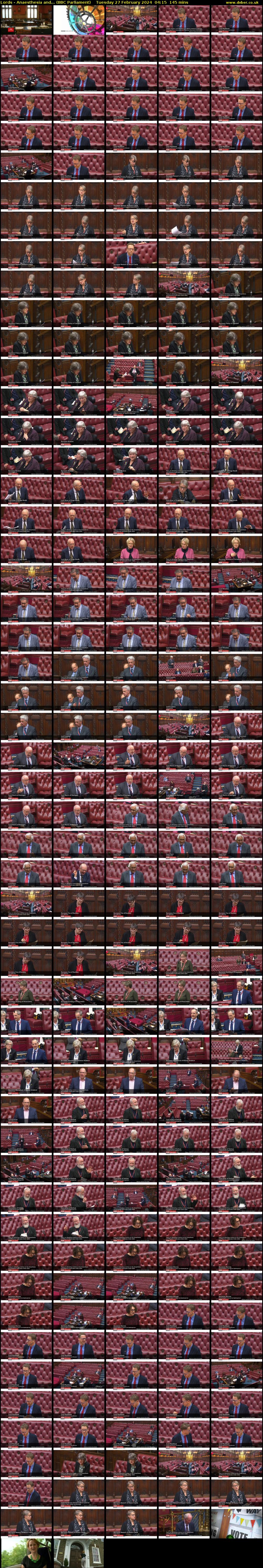 Lords - Anaesthesia and... (BBC Parliament) Tuesday 27 February 2024 04:15 - 06:40