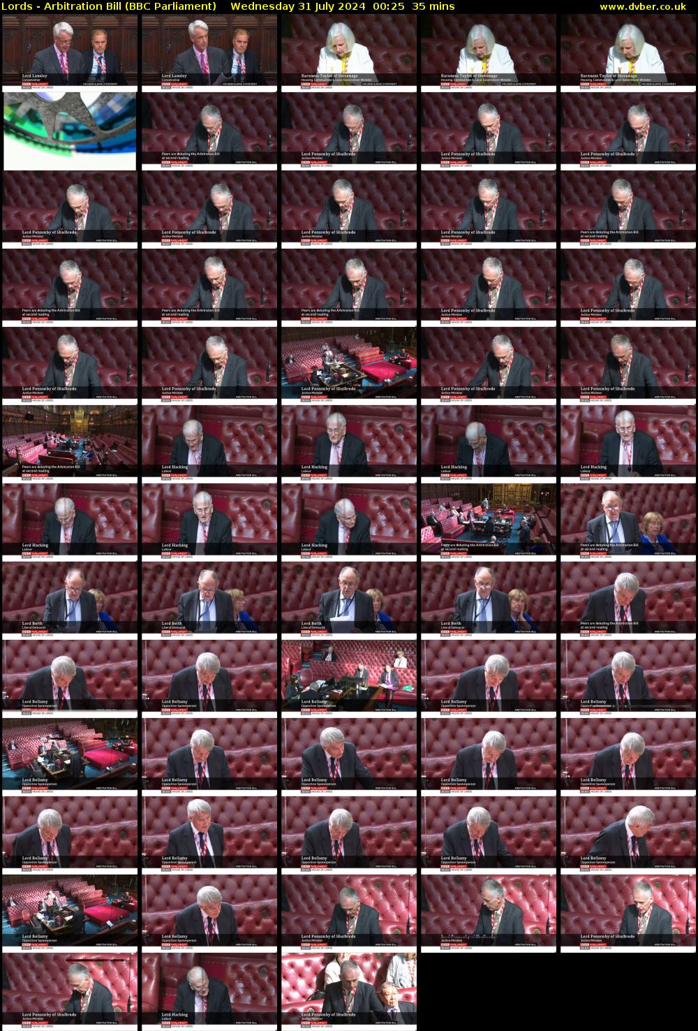 Lords - Arbitration Bill (BBC Parliament) Wednesday 31 July 2024 00:25 - 01:00