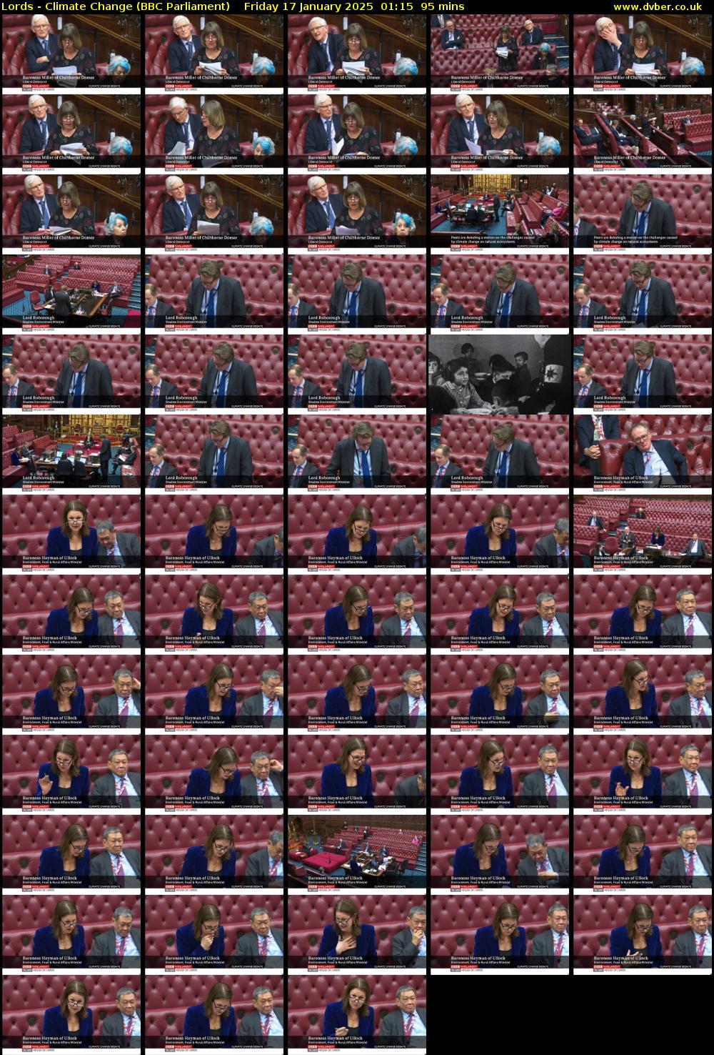 Lords - Climate Change (BBC Parliament) Friday 17 January 2025 01:15 - 02:50