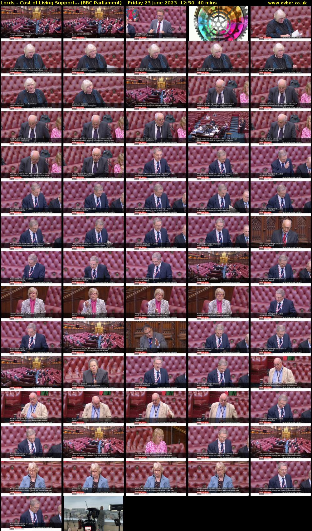Lords - Cost of Living Support... (BBC Parliament) Friday 23 June 2023 12:50 - 13:30